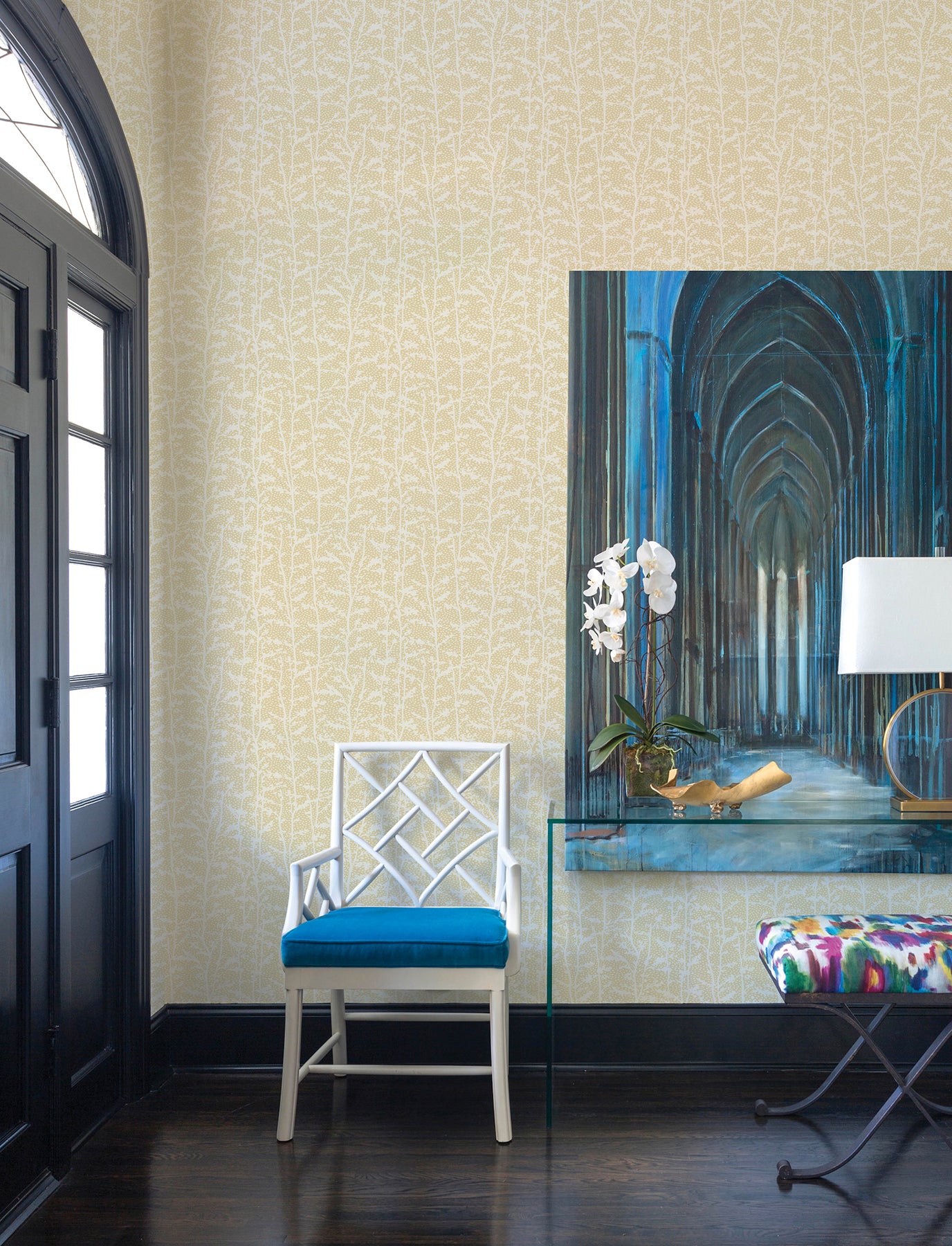 Layton Butter Climbing Vines Wallpaper - York Wallcoverings - 4197-84001 - York Wallcoverings Wallpaper