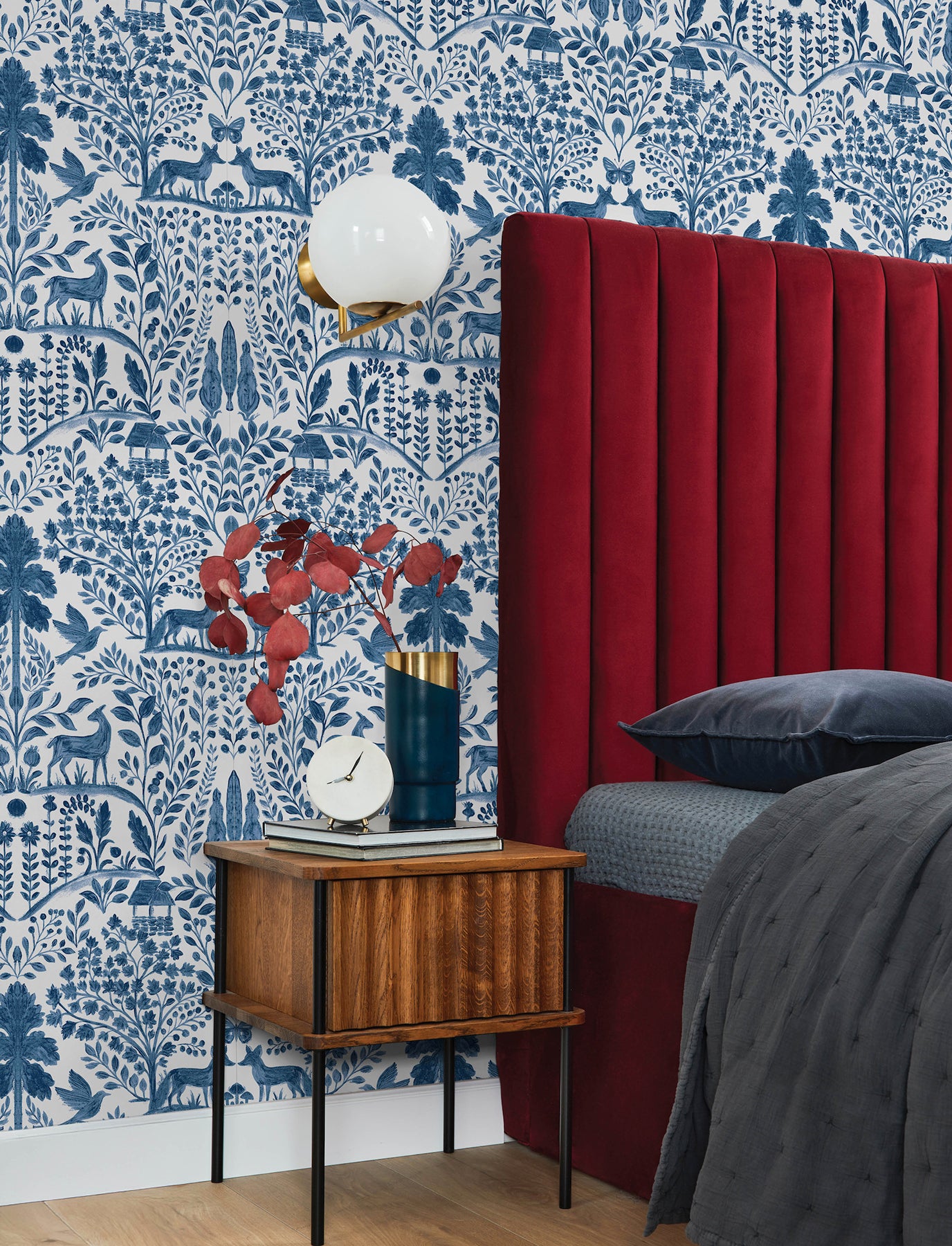 Anoki Blue Scenic Woodlands Wallpaper - York Wallcoverings - 4197-84003 - York Wallcoverings Wallpaper
