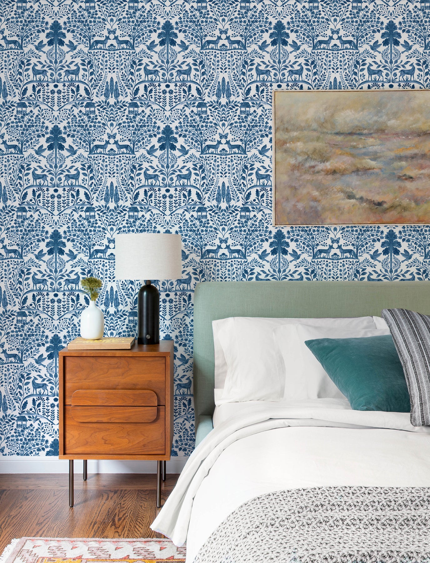 Anoki Blue Scenic Woodlands Wallpaper - York Wallcoverings - 4197-84003 - York Wallcoverings Wallpaper