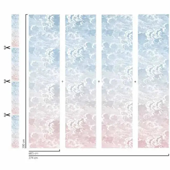 Cole & Son Wallpaper 114/3007.CS Nuvole Al Tramonto Dusk/Pink Cole & Son Wallpaper