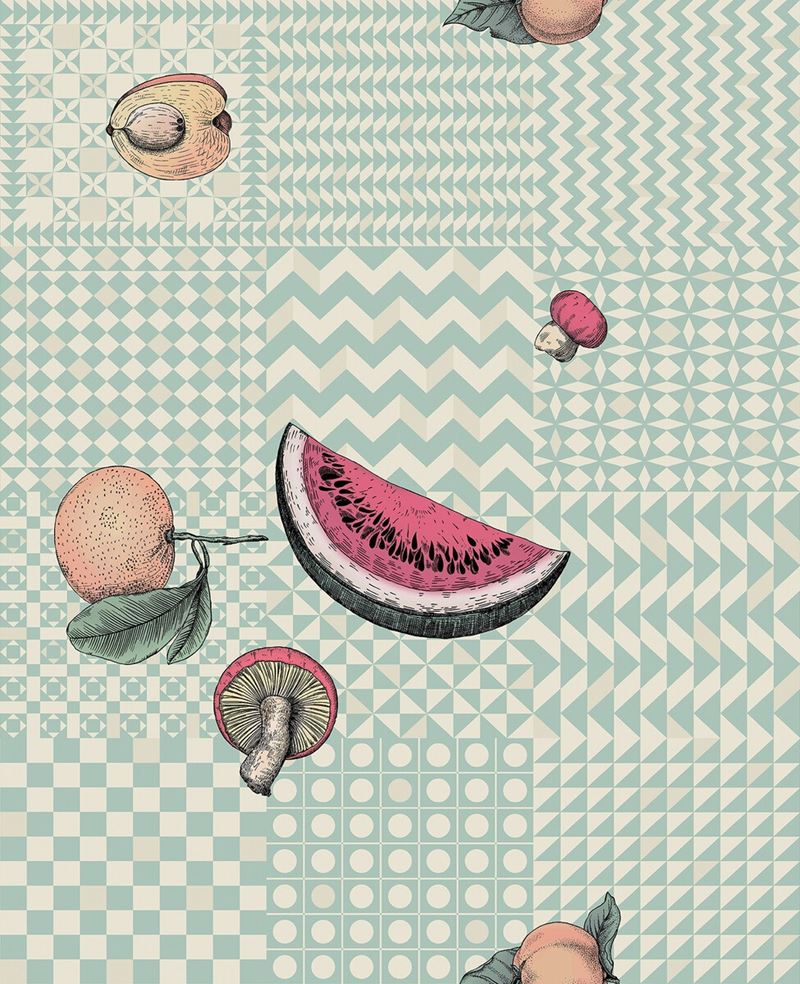 Cole & Son Wallpaper 123/6029.CS Frutta E Geometrico Pastel