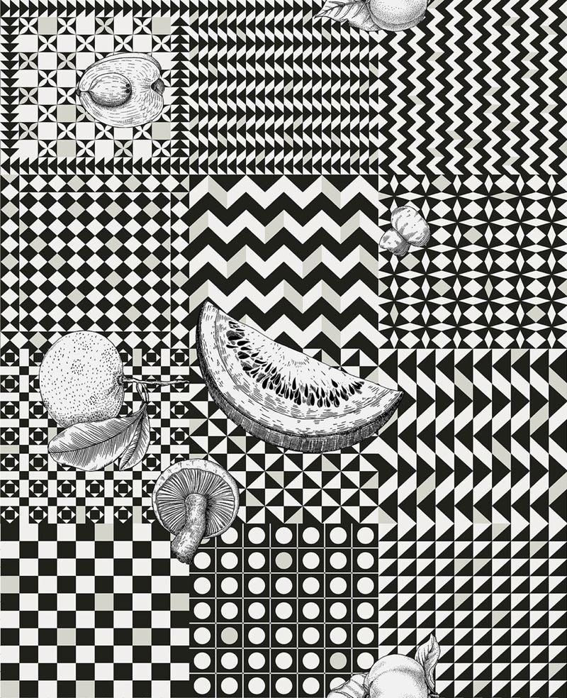 Cole & Son Wallpaper 123/6030.CS Frutta E Geometrico Black
