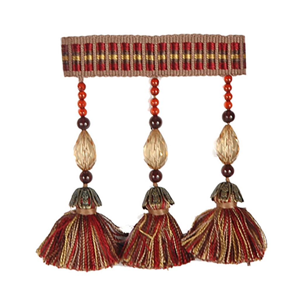 T1115 BEAD TASSEL F â MERLOT BEAD TASSEL FRINGE