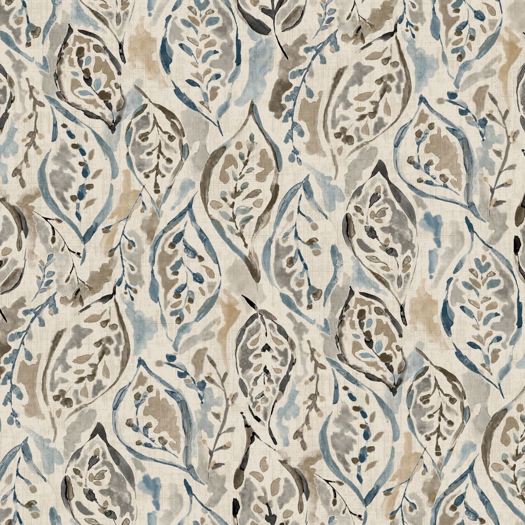 Leaf Impressions â Blue Stone - RM Coco Fabric