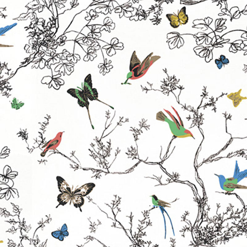 BIRDS-BUTTERFLIES-MULTI-ON-WHITE-SCHUMACHER-174760