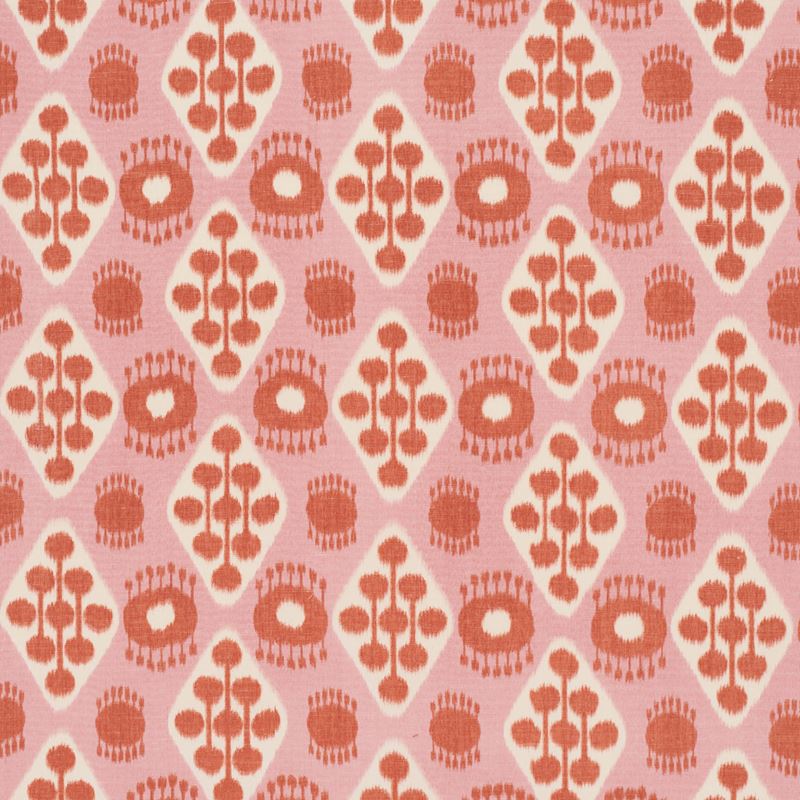 Schumacher Fabric 181302 Hamilton Ikat Pink and Tangerine