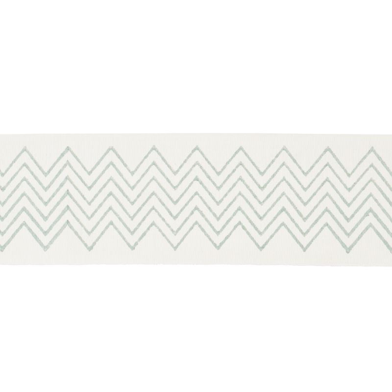 Schumacher Fabric Trim 181380 Leora Hand Blocked Tape Narrow Sky