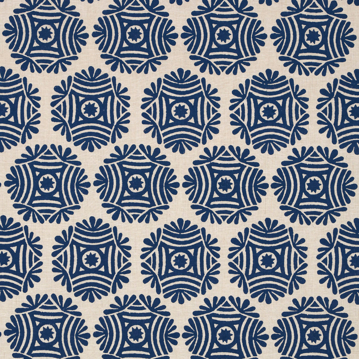 GILDED-STAR-BLOCK-PRINT-NAVY-ON-NATURAL-SCHUMACHER-181541