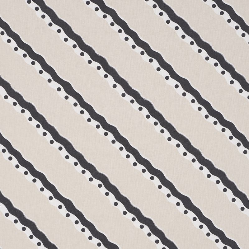 Schumacher Fabric 181910 Rousseau Stripe Black & Cream