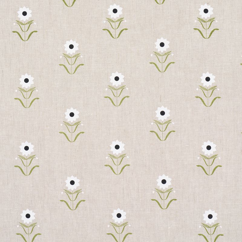 Schumacher Fabric 181981 Forget Me Nots White On Linen