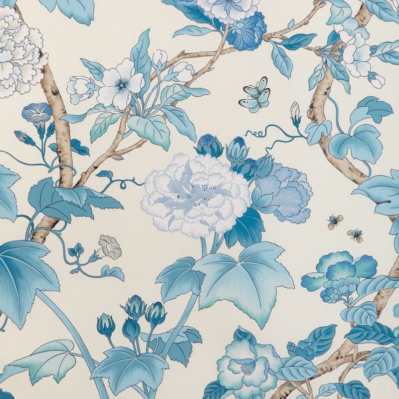 Lee Jofa Fabric 2023143.155 Gardenia Print Delft/Sky