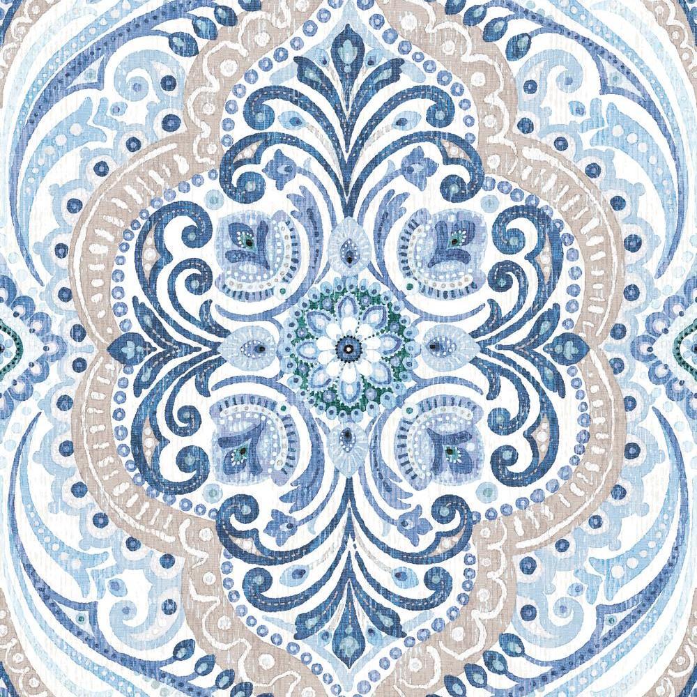 bohemian-damask-peel-and-stick-wallpaper-blue-york-wallcoverings-rmk11832wp