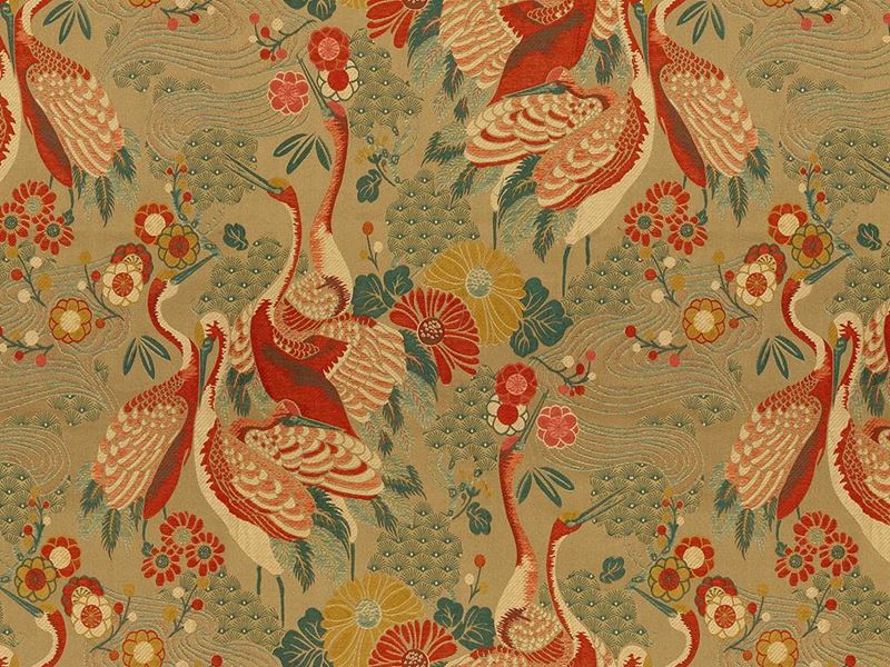 Kravet Design Fabric 32257.1216 Kimono Inspired Haute Red