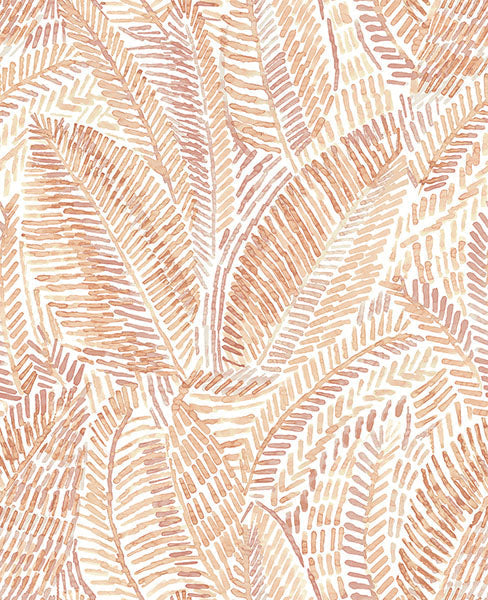 Fildia Orange Botanical Wallpaper - Orange - York Wallcoverings - 4121-26949