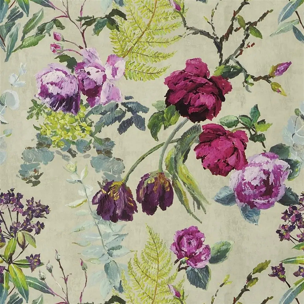 Tulipani Wallpaper Linen PDG678/03 by Designers Guild