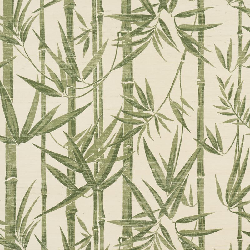 Schumacher Wallpaper 5008313 Les Bambous Sisal Green