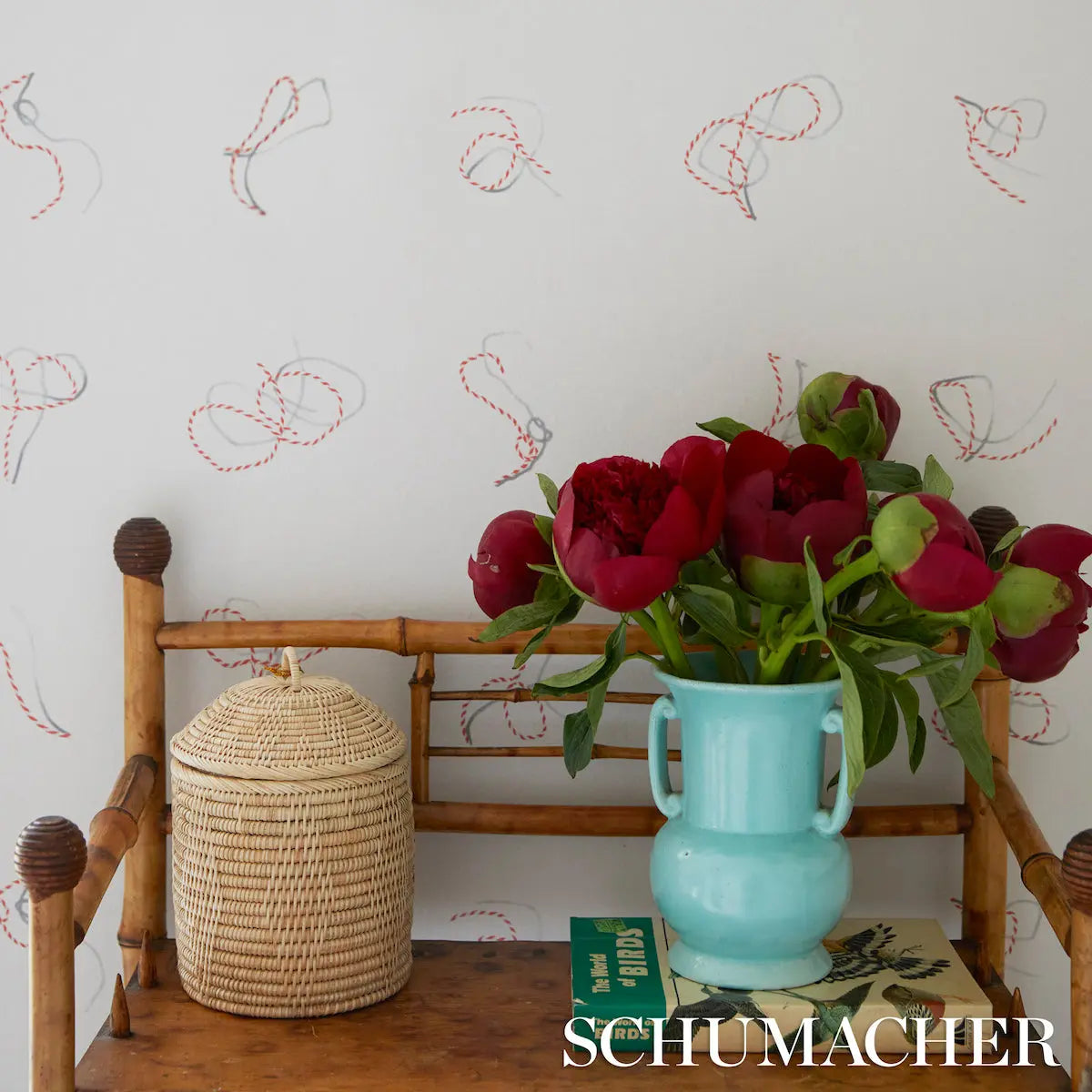 BUTCHER-STRING-RED-AND-WHITE-ON-IVORY-SCHUMACHER-5014470