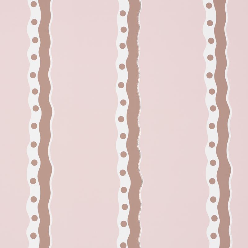 Schumacher Wallpaper 5015741 Rousseau Stripe Cocoa & Blush