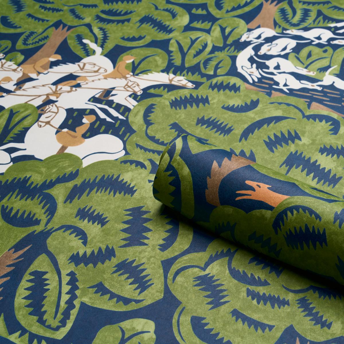 SSchumacher 5016151 Margaret Schloeman's Fox Chase in Navy & Green - 