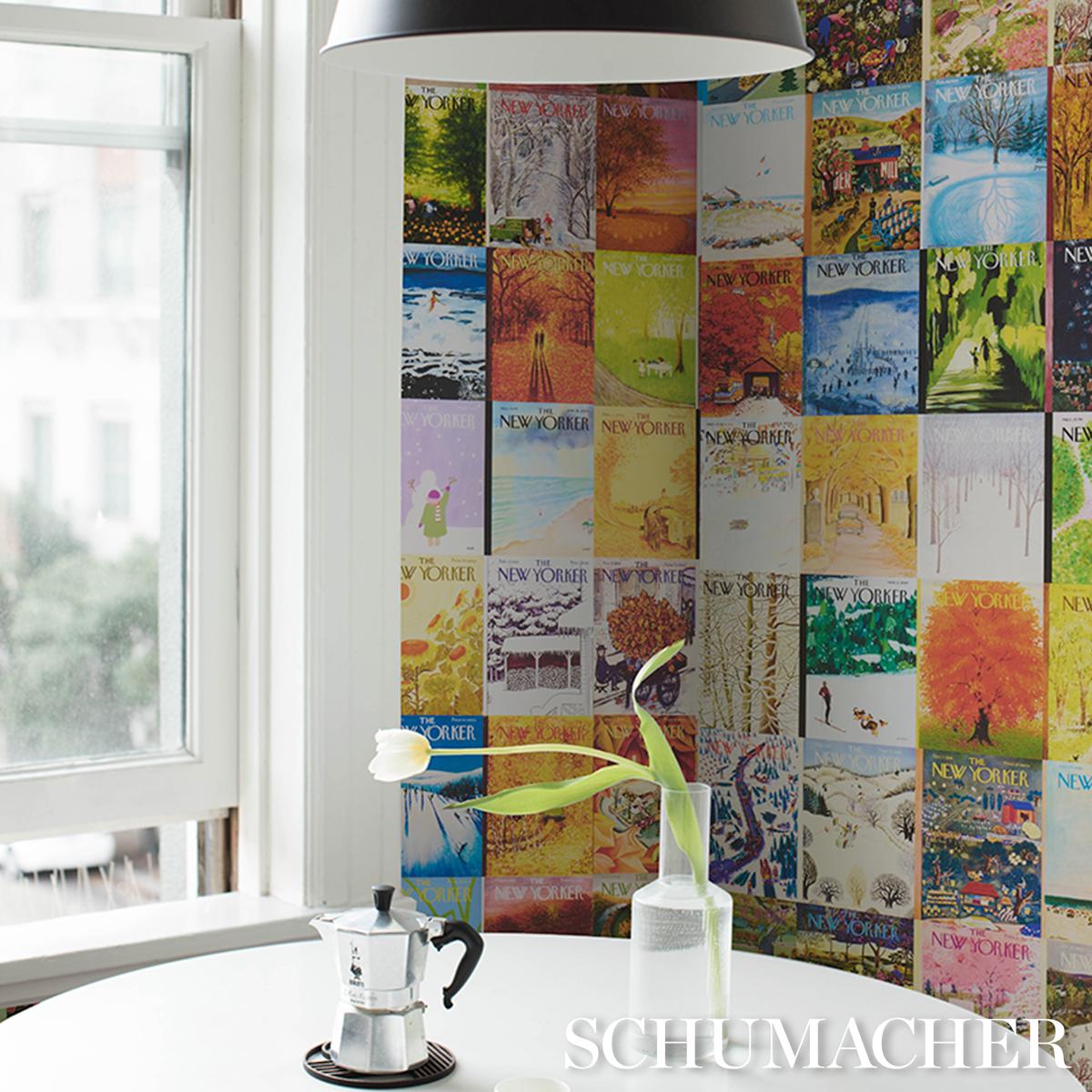 Schumacher Wallpaper 5016180 The New Yorker Seasonal Covers in multicolor - 