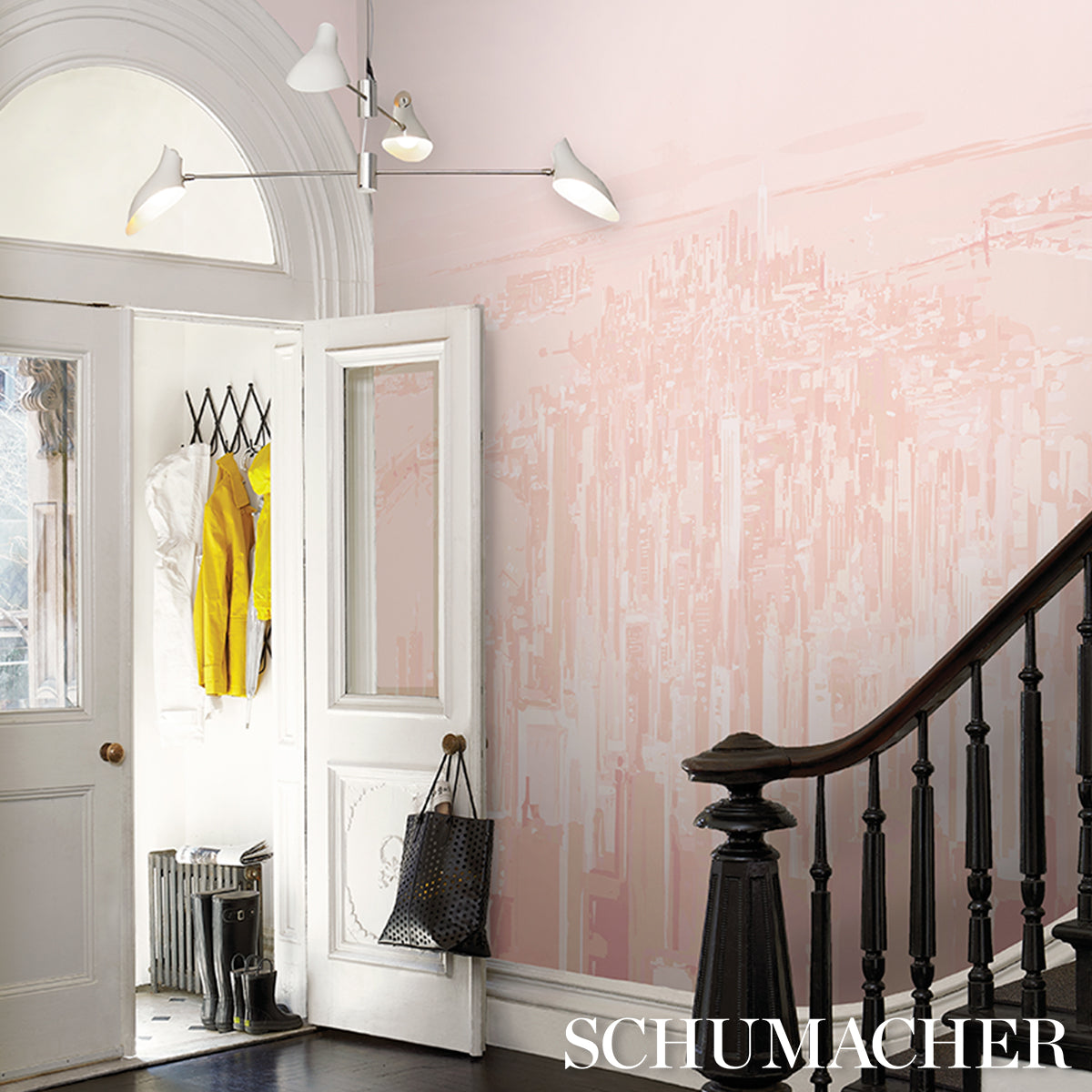 Schumacher Wallpaper 5016191 Pascal Campion's New York Skyline in Blush - 