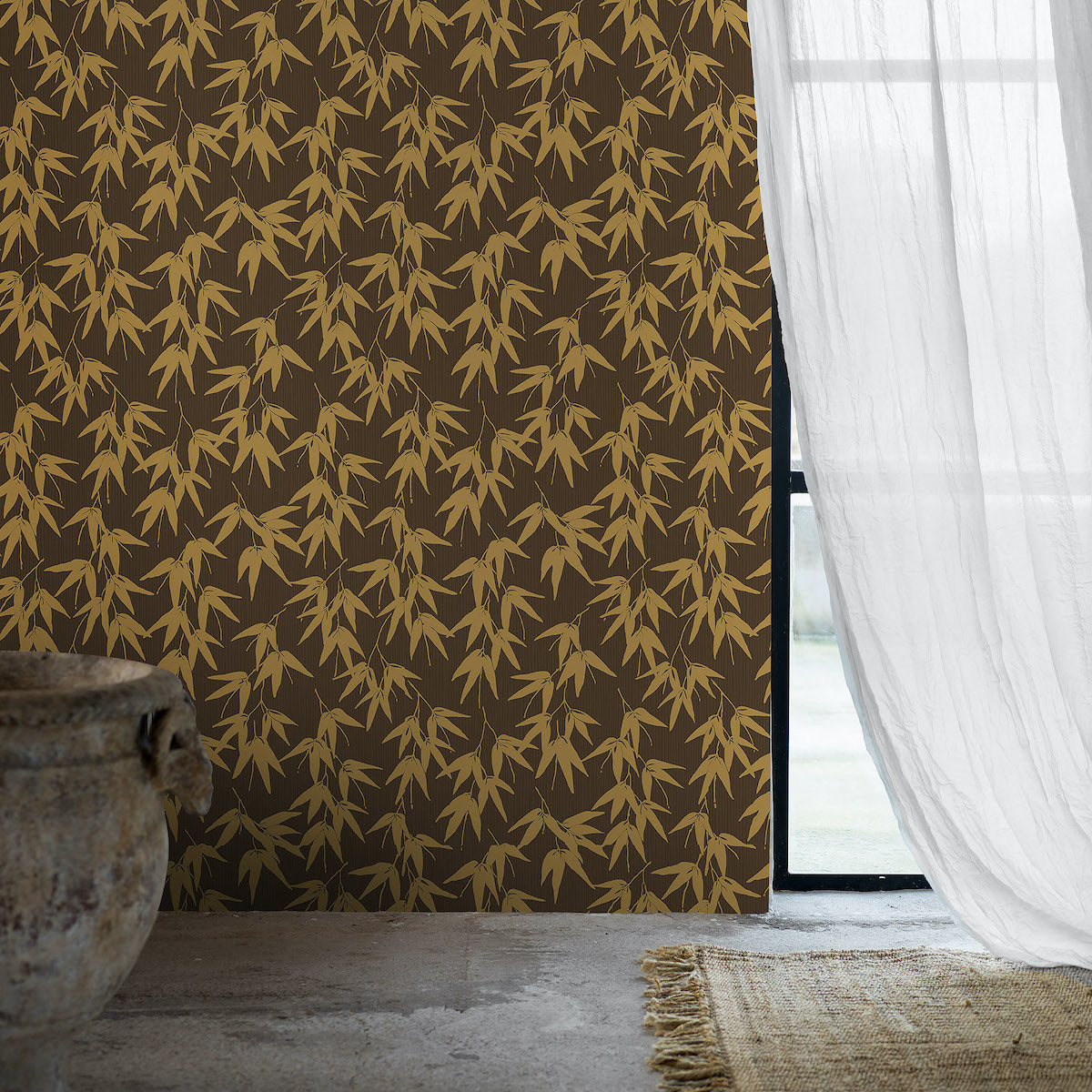 BAMBOO-GARDEN-BROWN-AND-GOLD-SCHUMACHER-6468