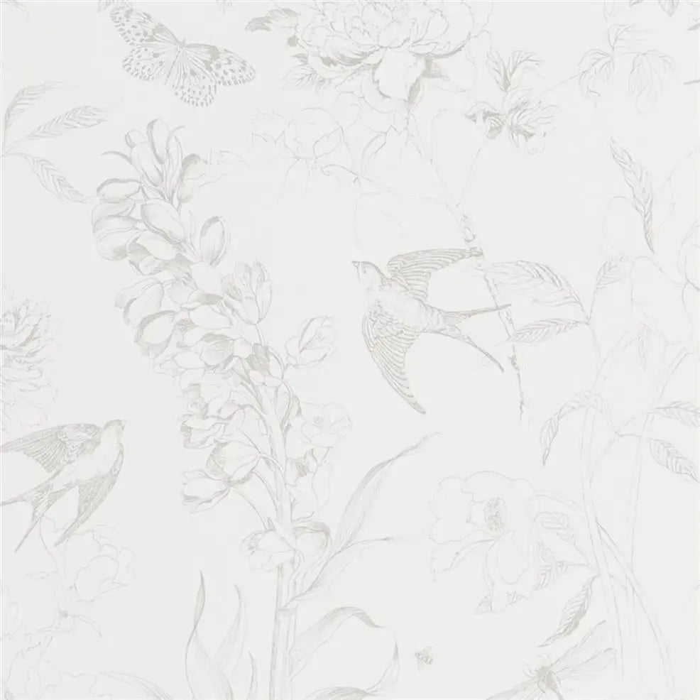 Sibylla Wallpaper Silver PDG714/02 by Designers Guild