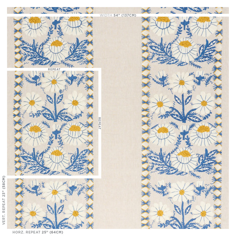 MARGUERITE-EMBROIDERY-BLUE-OCHRE-SCHUMACHER-72332