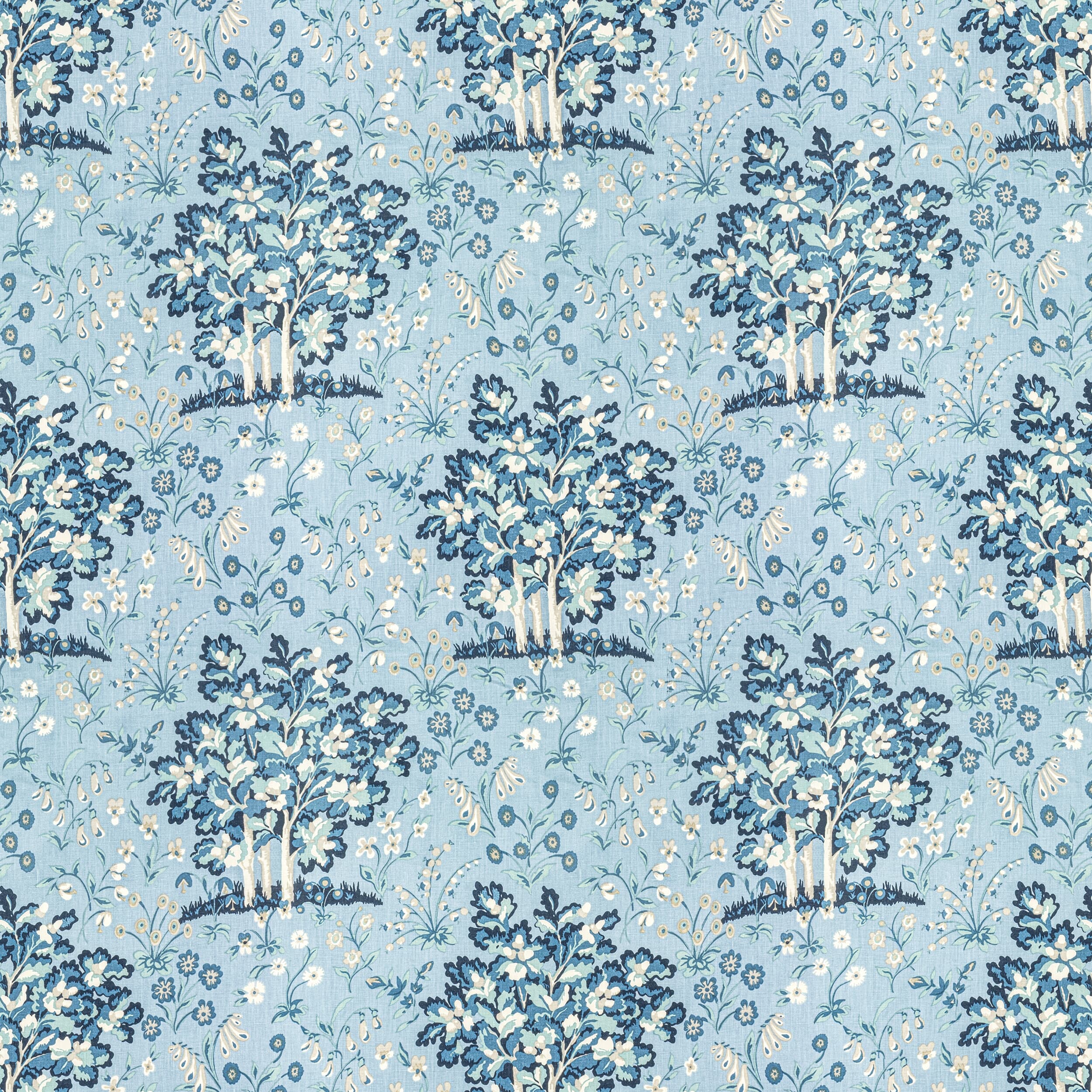 7813-2 Medieval Garden Ocean by Stout Fabric