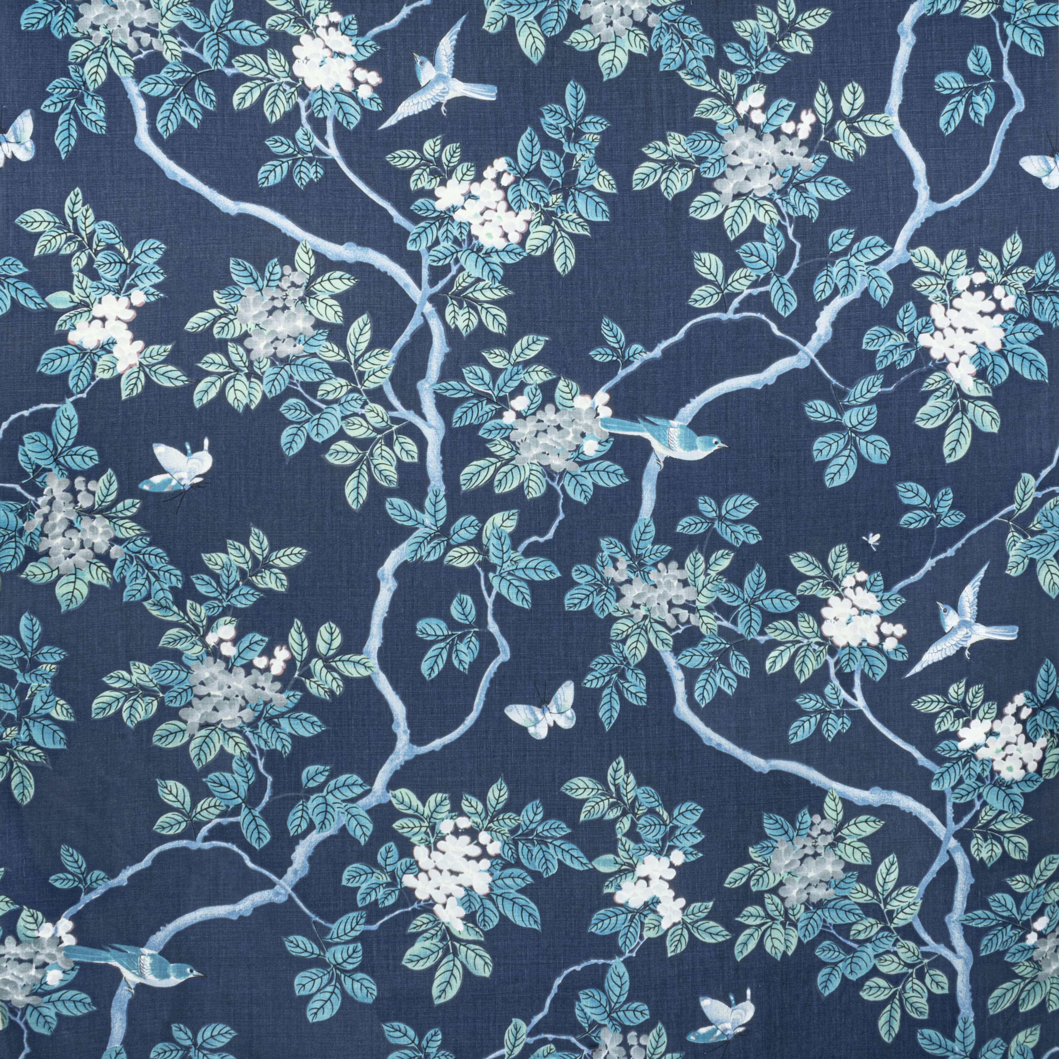 7820-44 Birds And Butterfly Riptide by Stout Fabric