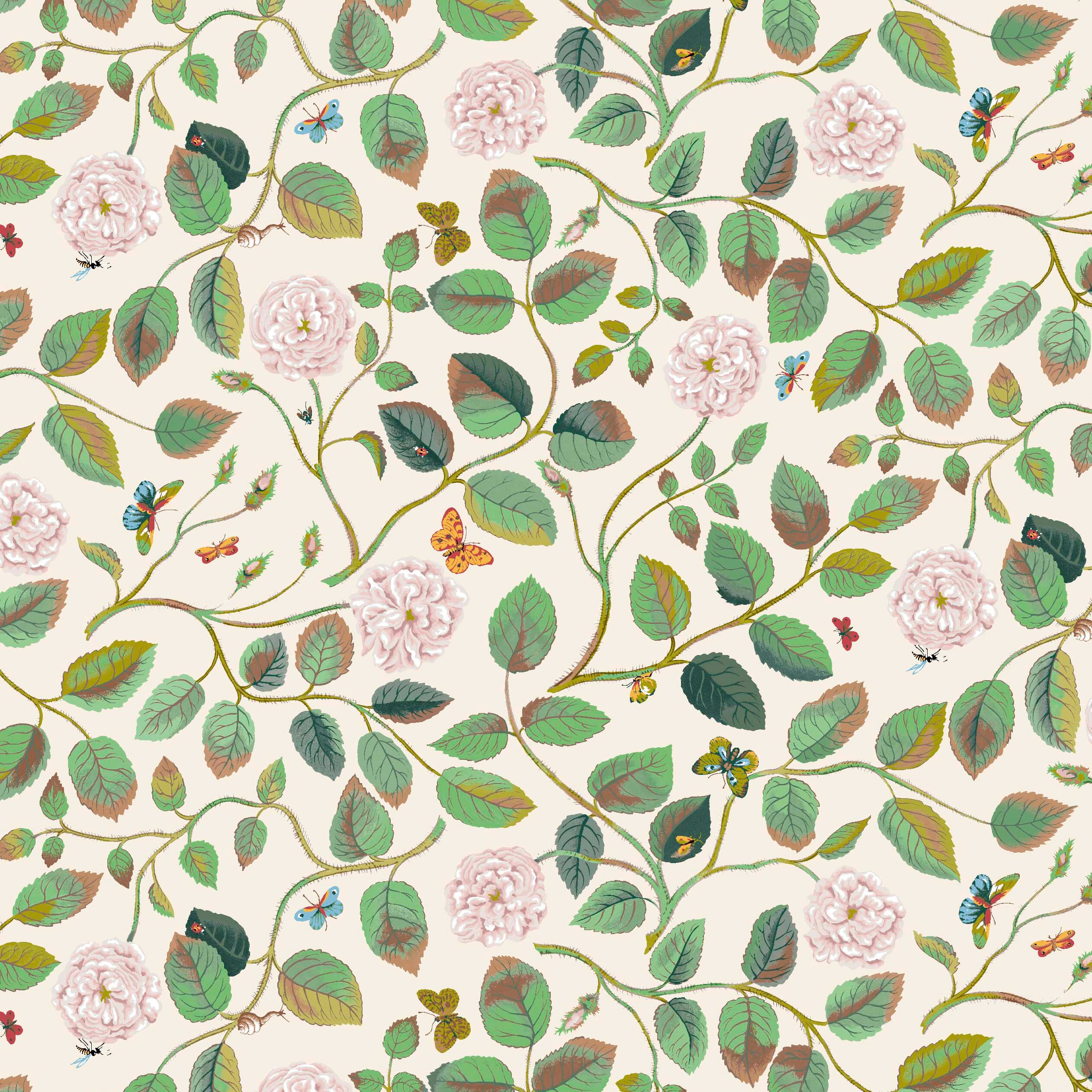 7830-2 Wandering Rose Spring by Stout Fabric