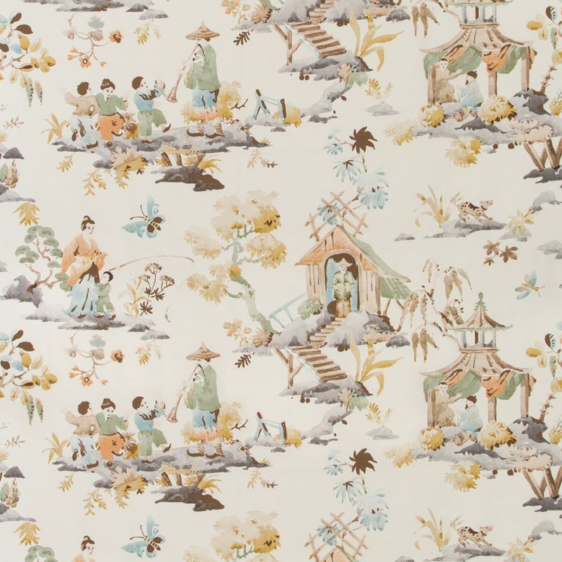 Brunschwig & Fils Fabric 8019134.164 Luang Print Cafe