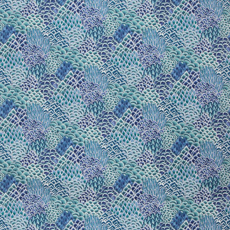 Brunschwig & Fils Fabric 8020104.13 Katibi Print Turquoise