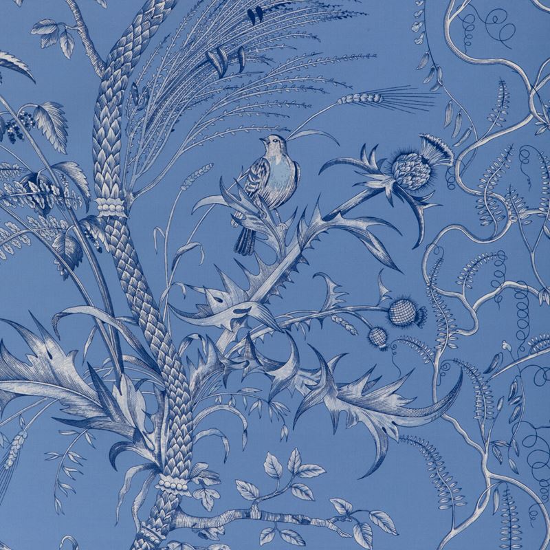 Brunschwig & Fils Fabric 8024101.55 Bird and Thistle Ii Blue