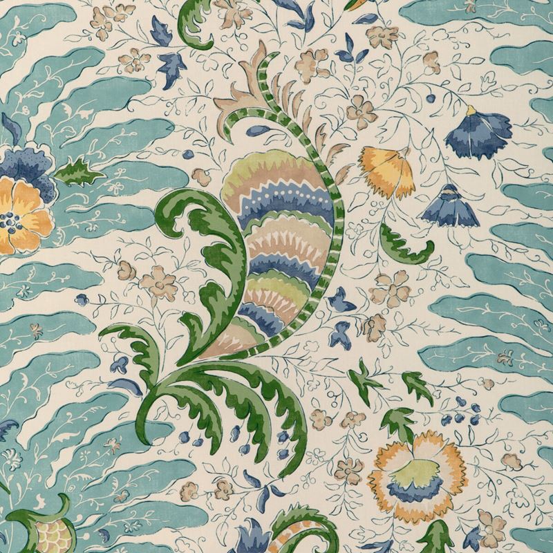 Brunschwig & Fils Fabric 8024105.355 Riviere Print Aqua