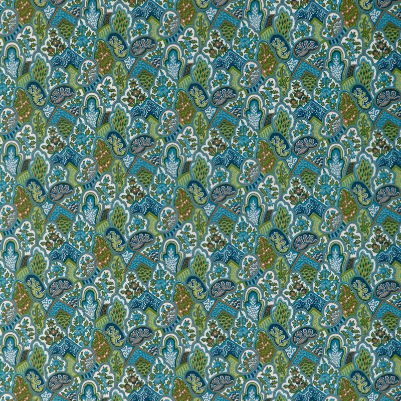 Brunschwig & Fils Fabric 8024108.353 Villandry Print Aqua