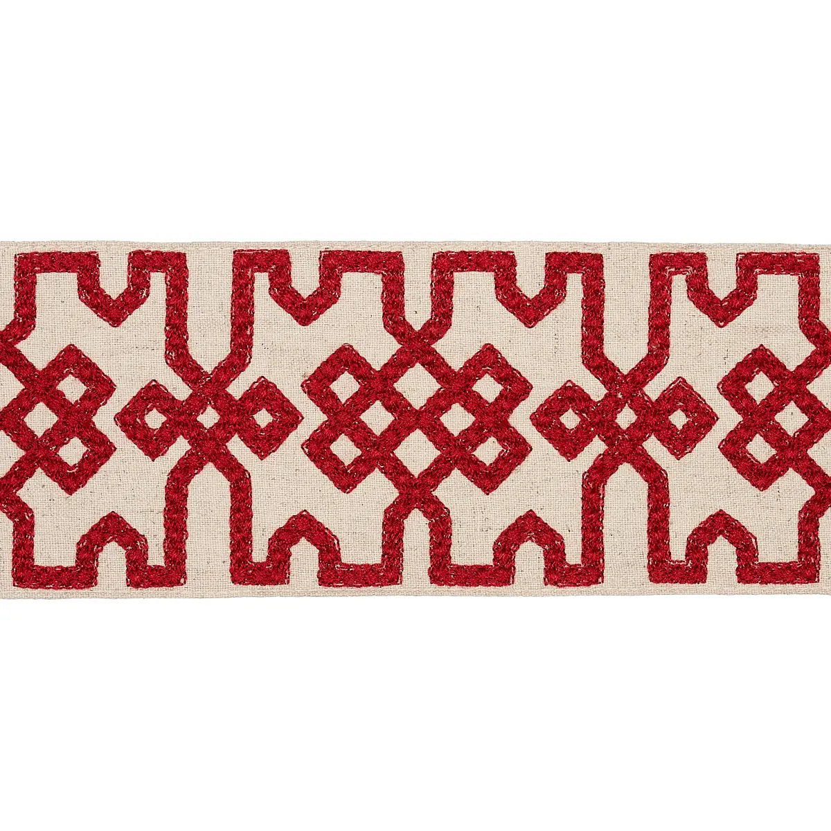 KNOTTED-TRELLIS-TAPE-CRIMSON-ON-UNBLEACHED-SCHUMACHER-80881