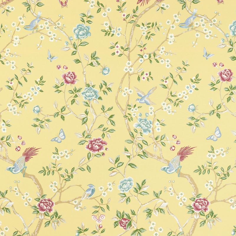 Schumacher Fabric 83152 Georgia Vine Soft Yellow