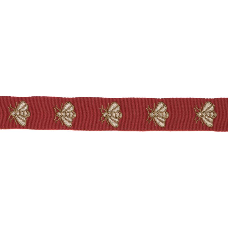 Schumacher Fabric Trim 83530 Hubert's Bees Tape Rouge & Gold