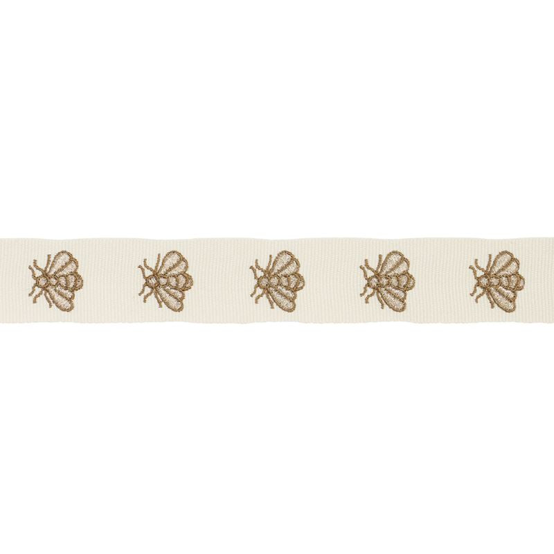 Schumacher Fabric Trim 83532 Hubert's Bees Tape Ivory & Gold