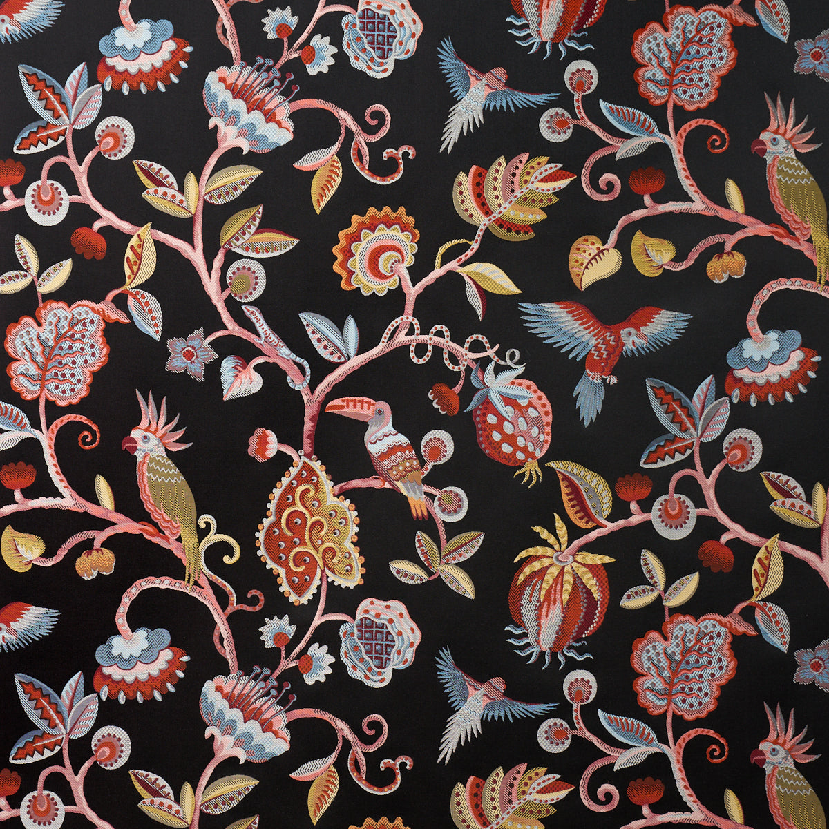 BIRDS-OF-PARADISE-WOVEN-NOIR-SCHUMACHER-85110