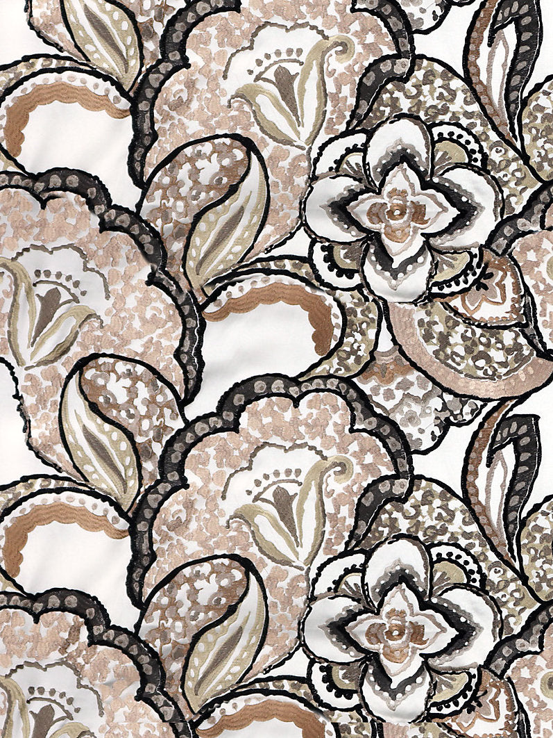 Tiffany'S Embroidery - Cream Tan - Scalamandre Fabric