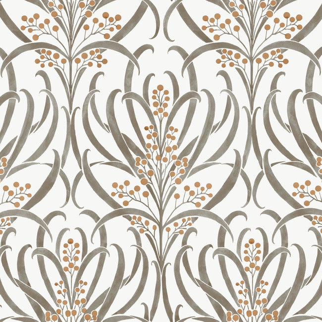 Calluna Wallpaper - White/Taupe - York Wallcoverings - AC9142