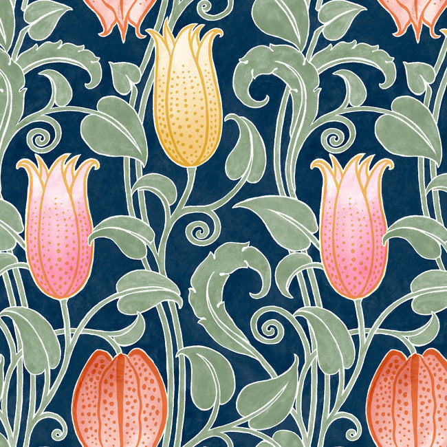 canterbury-bells-wallpaper-navy-york-wallcoverings-ac9203