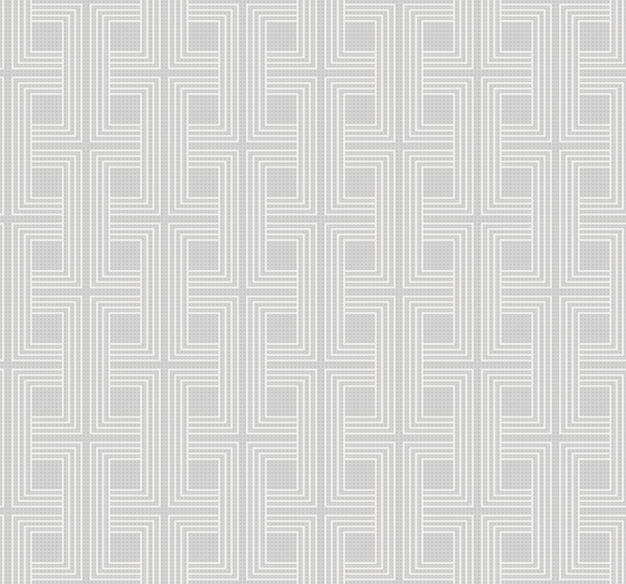 Seabrook Designs AW71600 Casa Blanca 2 Interlocking Squares  Wallpaper Metallic Gray and Off-White