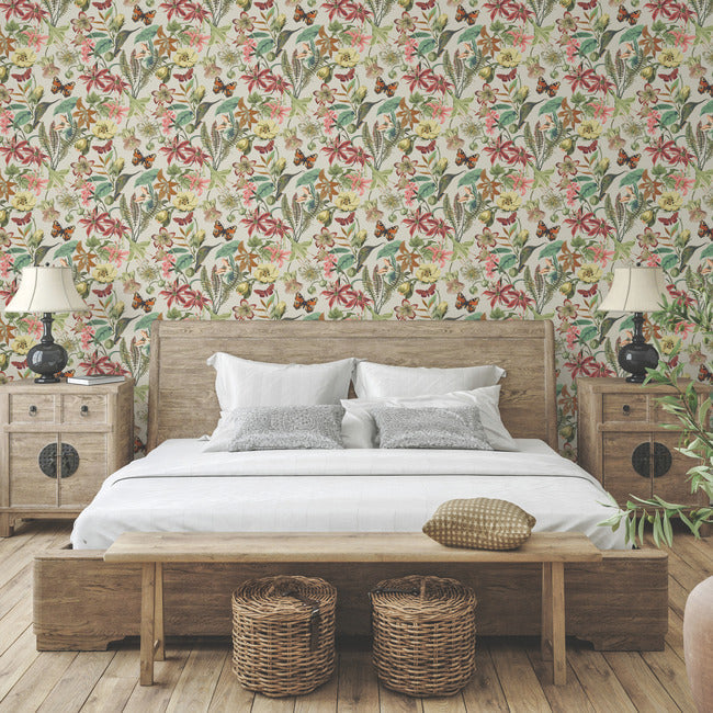 butterfly-house-wallpaper-light-taupe-coral-york-wallcoverings-bl1724