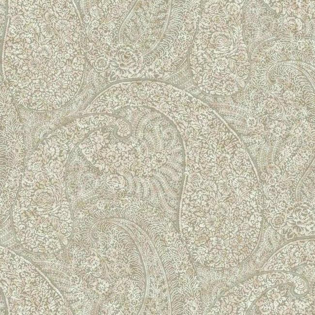 Kashmir Dreams Paisley Wallpaper - Neutral Blush - York Wallcoverings - BO6653