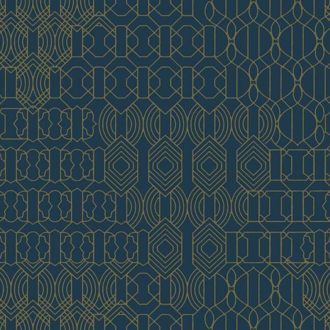 Modern Chandelier Wallpaper - Navy - York Wallcoverings - BO6673