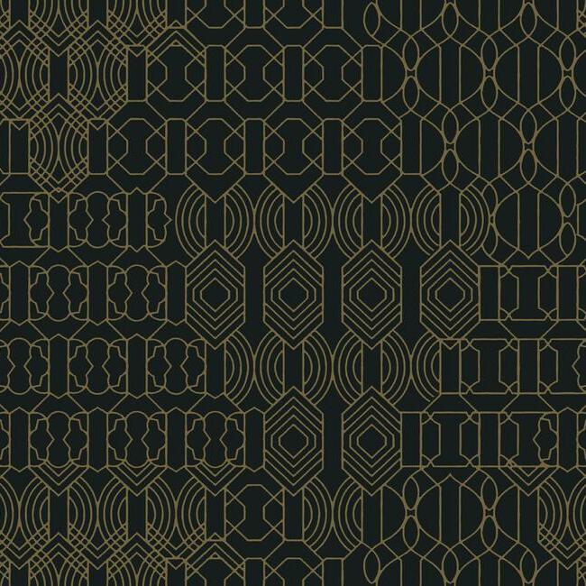 Modern Chandelier Wallpaper - Black - York Wallcoverings - BO6674