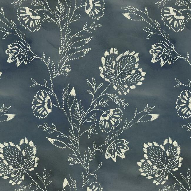 Barbier Wallpaper - Navy - York Wallcoverings - CH1426